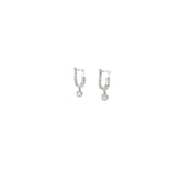 14K WHITE GOLD .40CT FVS2 DIAMOND HUGGIE WITH DANGLE EARRING